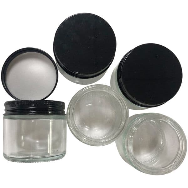1 Ounce Glass Jars Storage Container Canisters Oem Labels 100Ml 200Ml 50Ml Tin Cans Black White Caps Food Storages Smell Water Proof