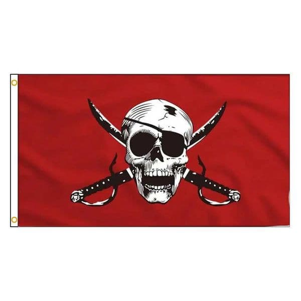 90 x 150cm Crimson Skull Cross Crossbones Jolly Roger Pirate Flag Custom Banner Indoor And Outdoor DecorationXJ240819