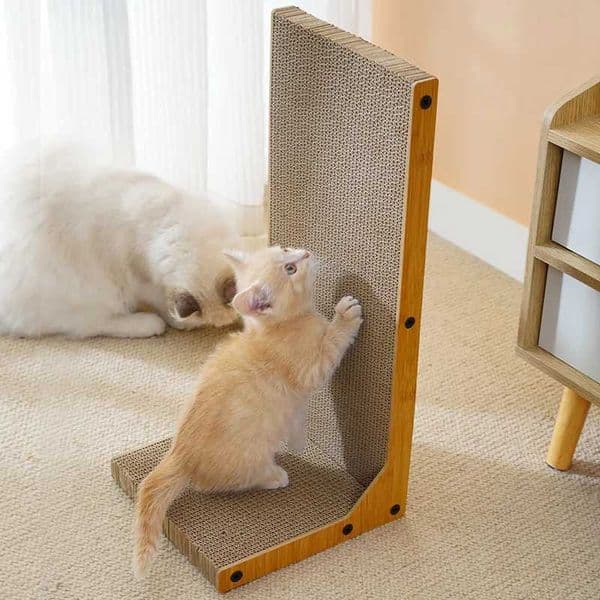 1Pcs Pet Scratching Board L-shaped Mat Scraper Claw abreaction Toy Corrugated paper Equipment Kitten Product Furniture ProtectorXJ240817