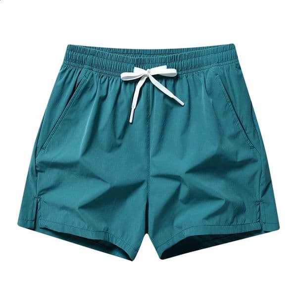 Minimalist Fashion Pocket Elastic Mens Summer Sports Ice Silk Thin Casual Edition Drawstring Loose Beach Shorts 240819