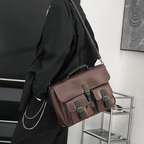Retro Messenger Bags Men Large Capacity Mens Crossbody Bag Fashion Messenger Bag Men Handbag Briefcase Multifunction Back Packs 240819