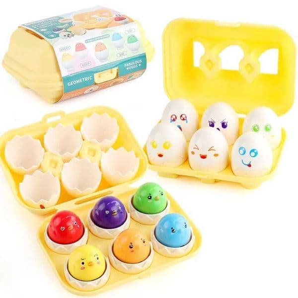 6 Pcs/set Baby Montessori Toys Matching Smart Eggs Easter Kids Gift Colorful Animal Shape Eggs Learning Educational Sensory Toy Y240820