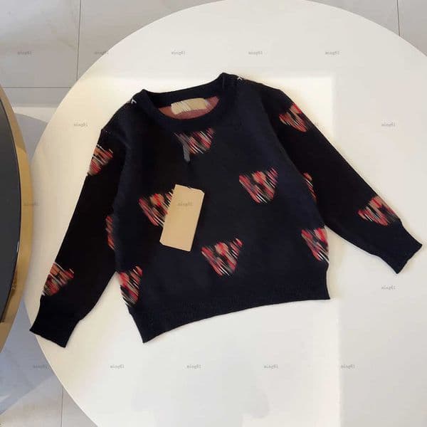 Brand baby sweater autumn boy and girl Knitwear Size 100-150 Colorful Doll Bear Man Print kids Knitted pullover