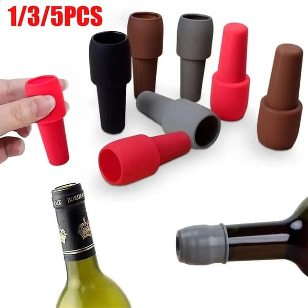 Silicone wine stopper beverage bottle seal reusable sparkling kitchen tool to keep fresh 240819