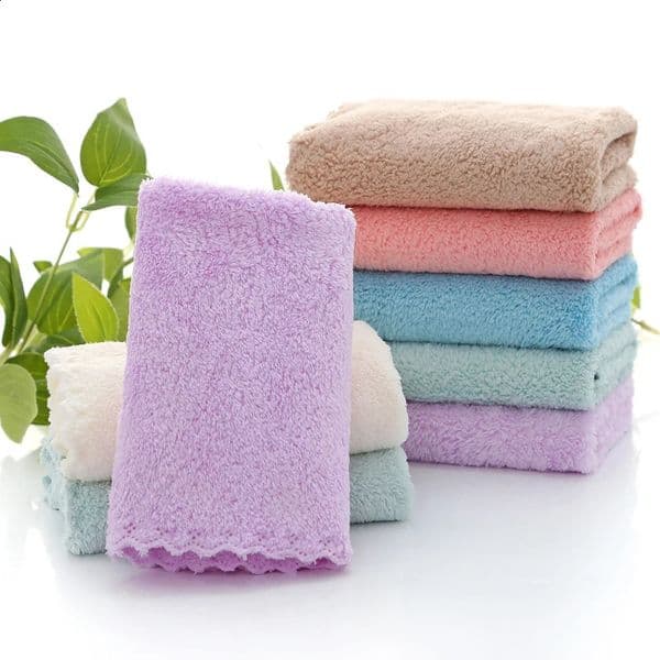 10Pcs Coral Velvet Quick Drying Microfiber Towels Cleaning Wipes Face Towels Square Washcloth Soft Absorbent Towel 240819
