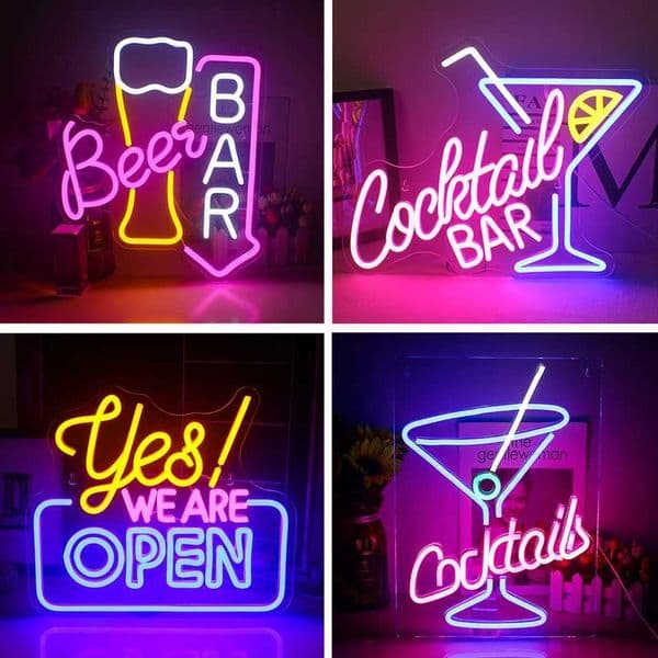Beer Bar Neon Sign Led Neon Lights For Wall Decor Light Up Bar Signs Home Bar Cart Restaurant Man Cave Bistro Club Party Decor Y240817