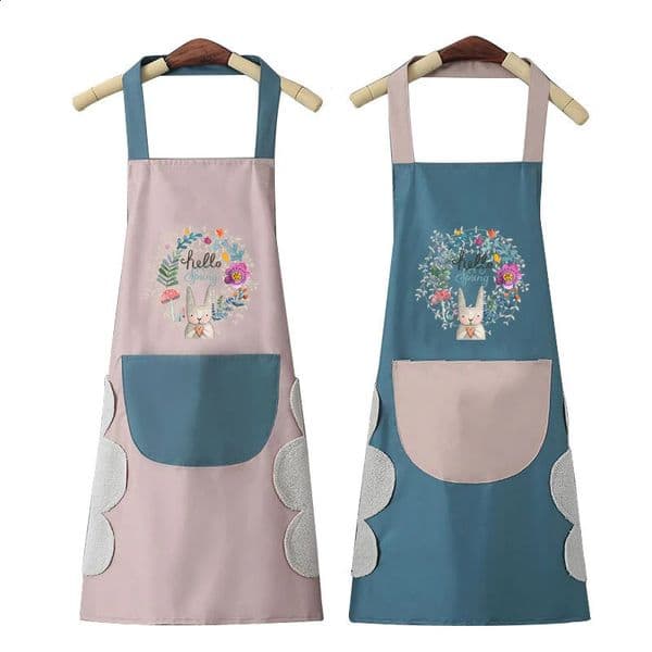 Womens Apron Waterproof Household PVC Oil-proof Aprons For Chef Cooking Baking Home Cleaning Restaurant Kitchen Accessories 240819