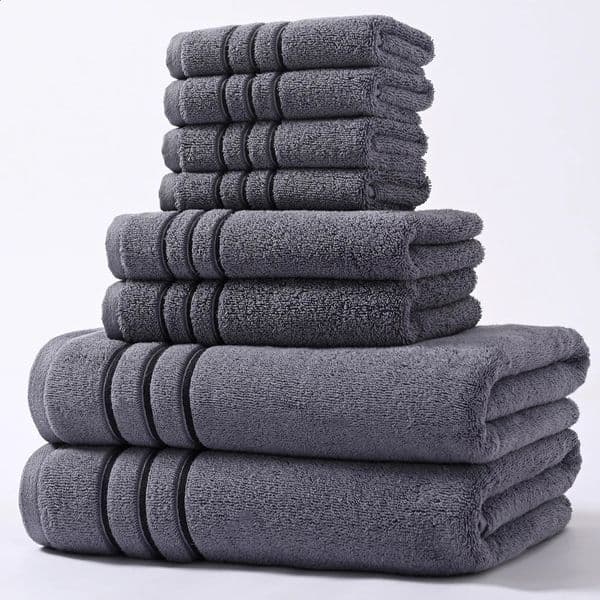 8pcs Soft Cotton Towel Set Soft Fluffy Bathroom Towels 2 Bath Towels 28 X 55 2 Hand Towels 13 X 29 4 Face Towels 13 240819