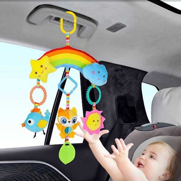 Baby Toys for 0 3 6 12 Months Rainbow Activity Plush Animal Stroller Hanging Toy for Baby Car Seat Crib Travel Sensory Baby Toys Y240820