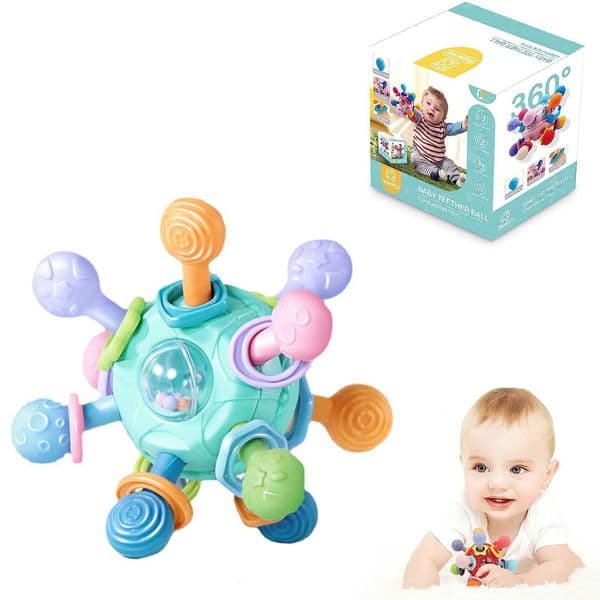 Baby Teething Toys Silicone Ball Shape Design Sensory Toys For Baby 0-12 Months Grasp Rattle Infant Toy Gift For Newborn Y240820