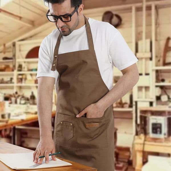 Update Multipurpose Waterproof Canvas Apron With Pockets - Durable Stylish For Baristas Chefs Florists Milk Tea Shops Snack Bars 240819