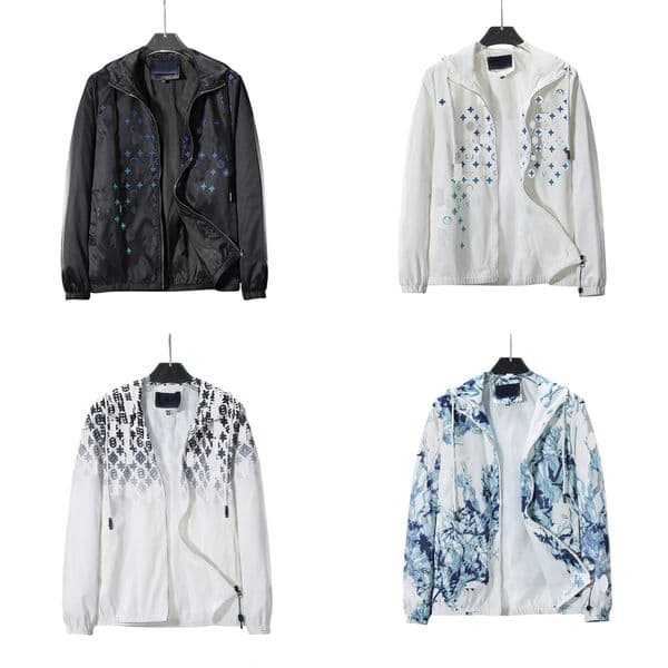 men hoodie classic casual Designer jacket Windproof material oversized Bomber jackets Arm pocket decoration asian size v-neck three color spring coat