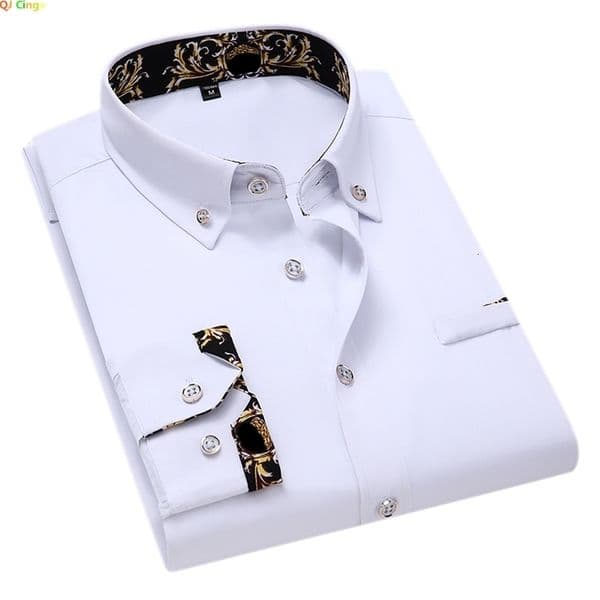 Mens Clothing Arrival Men Shirt Fashion Causal Long Sleeved Male Dress Social Business Cotton Shirt Soft Weeding White Shirts 240820