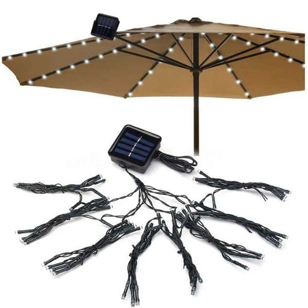 Solar Powered Umbrella String Light Outdoor Waterproof Decoration for TentCamping 72 LEDs Y240820