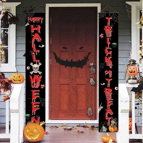 Halloween hanging door banner ghost pumpkin skull happy Halloween decoration home horror decoration party supplies W240820