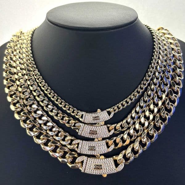Pendant Necklaces Monaco Long Lock Rectangular Zircon Set Cube Necklace Ice Crystal Small Crystal Zircon Chain Hip Hop Stone Jewelry Q240821