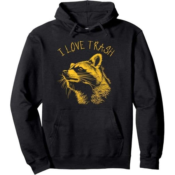 Hoodie For Mens Womens Funny Street Cat Vintage I Love Trash Raccoon Pullover Graphic Hoodies Sweatshirt Long Sleeve Size S-2Xl Free shipping