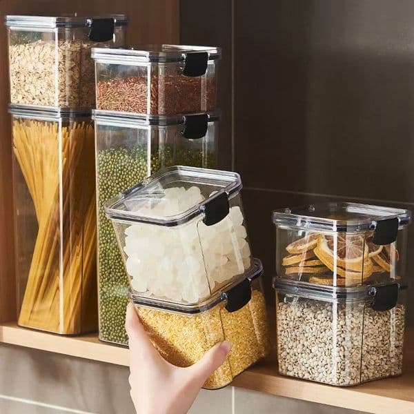 Food-grade Multi-grain Plastic Sealed Tank Can Be Superimposed Refrigerator Preservation Storage Box Snack Candy Storage Jar 240820