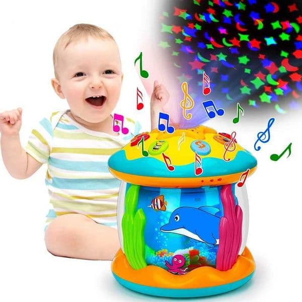 Baby toys 1-3 years old baby ocean light rotating projector music toy Montessori early childhood education sensory toy W240820