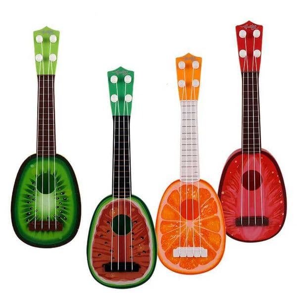 Children and #39; Simulate mini four string guitar music toys that can play fruit four string guitars to discover musical talents W240820