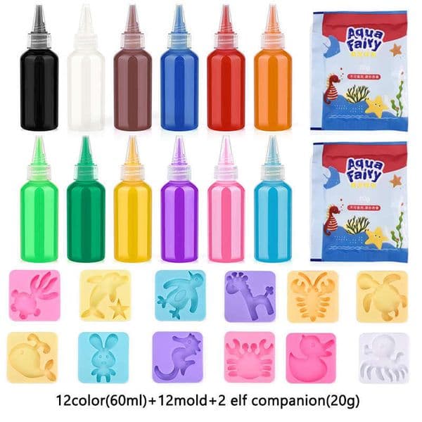 DIY Magic Water Elf Ocean Mold Companion For Kids 3D Handmade Kits Aqua Fairy Gel Toy Set Handicraft Educational Toys Gift