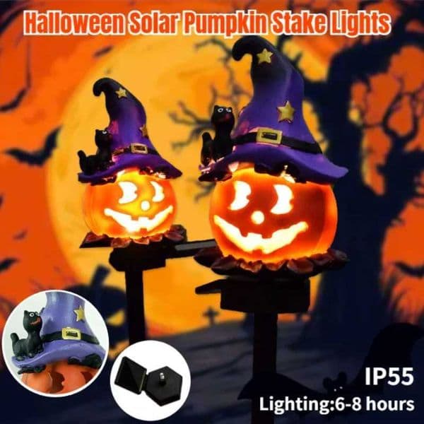 2024 Halloween Solar Lantern Waterproof Pumpkin Pile Lantern Garden Balcony Lawn Pathway Party Decoration Festival DecorationB240821
