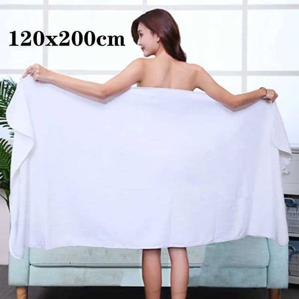 Increase120X200cm microfiber bath towel absorbentquick-dryingmultifunctional swimmingfitnesssports beauty salon White towel M240820