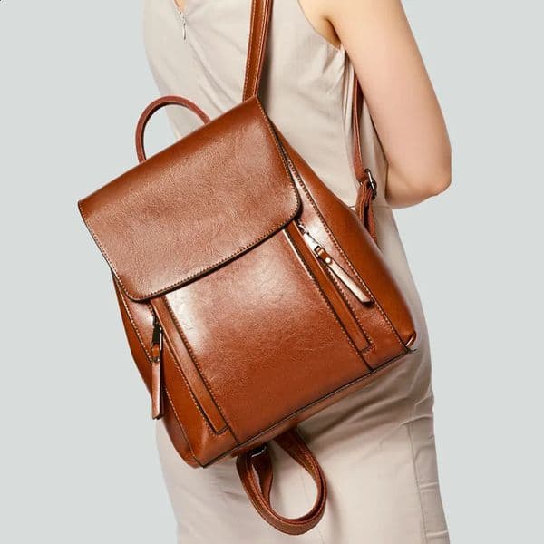 Women Backpack Cross body Shoulder Bag Genuine Leather School Female Natural Skin Book Laptop Rucksack Messenger Bags 240820 123