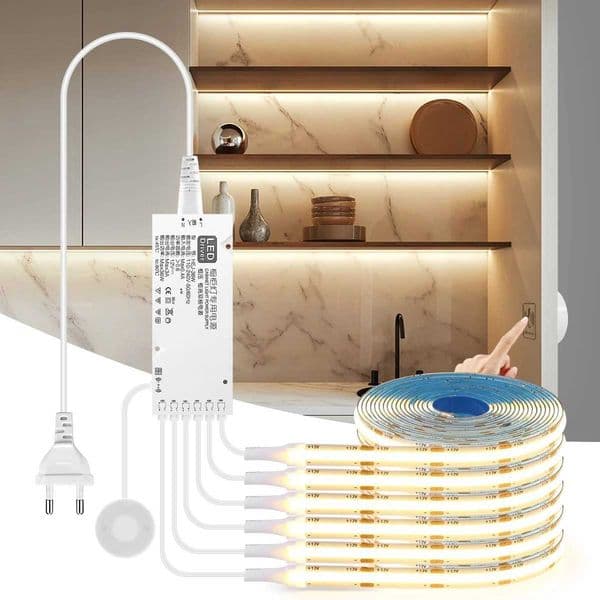 1 Split To 6 Ports Layered Lighting LED Lights Kitchen Cabinet Storage COB LED Lamp 12V Penetrate Motion Sensor Touch On Off Y240821