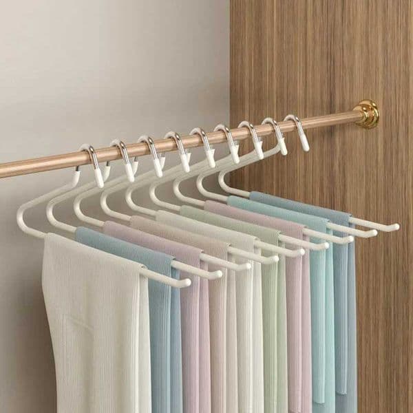 5pcs/15pcs Goose Shaped Pants Rack Open-ended Hanger Wardrobe Space Saving Pull Out Telescopic Z-shaped Women Clothing HangerXJ240216