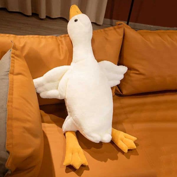 50cm Fluffy Duck Plush Toy Sleep Pillow Cute Animal Filling Swan Goose Plush Doll Floor Mat Childrens Girl Birthday Gift W240821