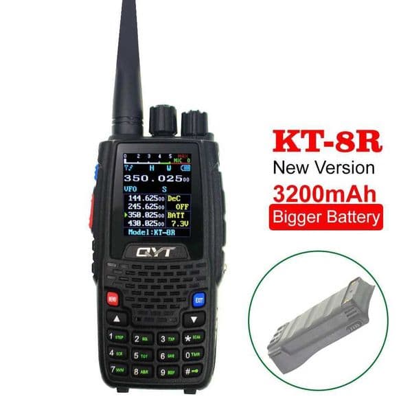 QYT KT-8R Walkie Talkie 5W 3200mAh Quad Band Handheld Amateur Radio Station intercom KT8R Color Display FM transceiver M240821