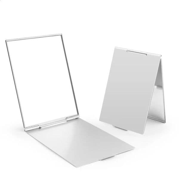1Pcs Foldable Ultra-thin Makeup Mirror Desktop Make Up Folding Mirror Potable Aluminum Hand Pocket Cosmetic Mirrors Makeup Tools 240822