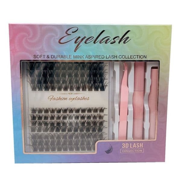 Natural Lash Extension Kit DIY Lash Clusters Eyelash Extension Kit Individual Lashes With Lash Bond Lash Tweezers For DIY Kit De Extension De Pestanas Naturales