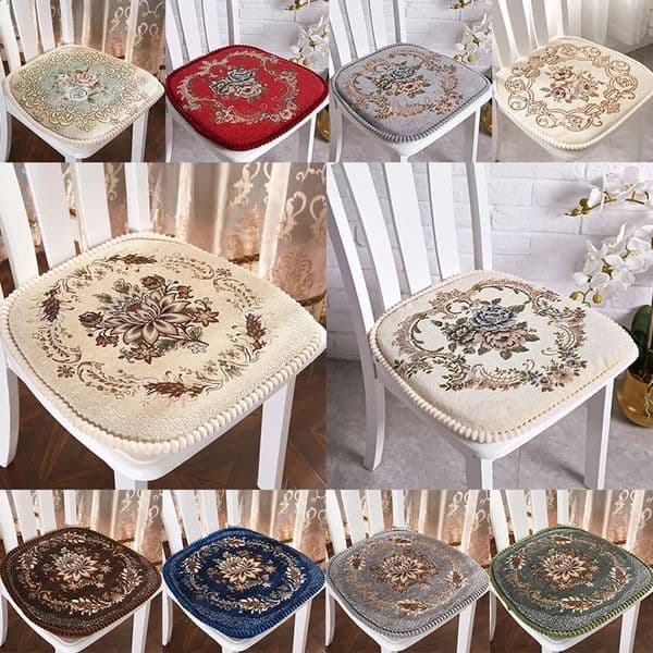 Jacquard dining chair mat European style classic all season universal footstool anti slip mat kitchen and home decoration 240821