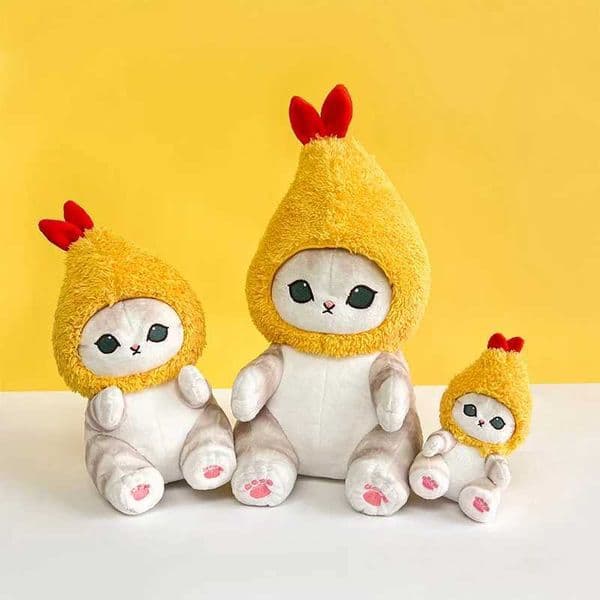 Mofusand Shark Cat Fried Shrimp Doll Pendant Cute Plush Toy Female Birthday Gift Pendant Keychain Small Gift W240821