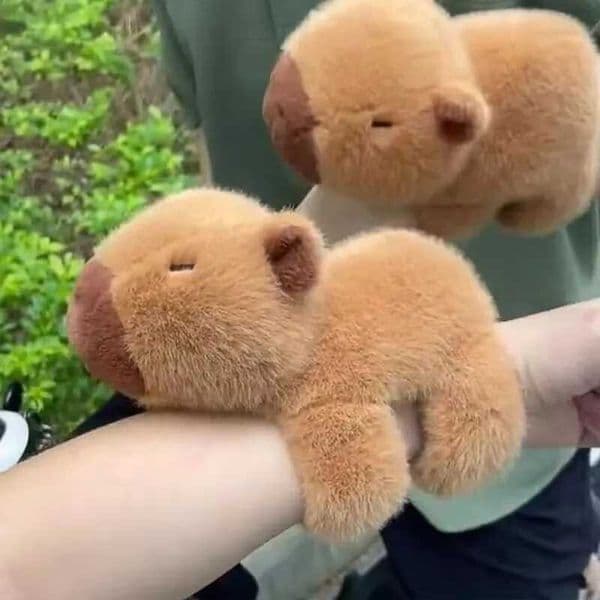 Interesting Capybara Claw Ring Toy Snap on Packaging Wristband Kawaii Capybara Plush Doll Bag Hanging Decoration Car Decoration Childrens Gift W240821