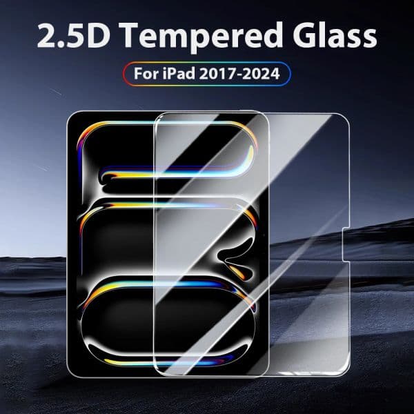 For Ipad Tempered Glass Screen Protector Pro 12.9 13 11 M4 2024 Air 5 4 3 M4 M2 7th 8th 9th 10th Generation 10.9 10.2 10.5 Clear 2.5D Arc Edge Protective Film