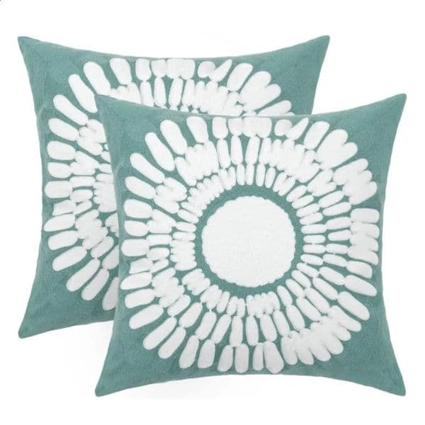 Inyahome packaging 2 teaspoons decoration throwing pillow cover farmhouse embroidery pillow box decoration sunflower bohemian chic cushion cover 240821