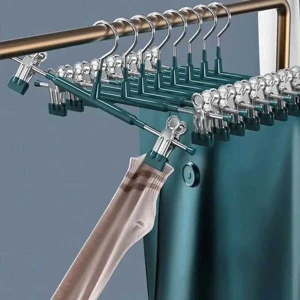 5 Pcs Rack Clip Stainless Steel Trousers Wardrobe Clip Anti-slip Clothespin Pants Clamp Clothes Hanger for Skirt clothes hangerXJ240216