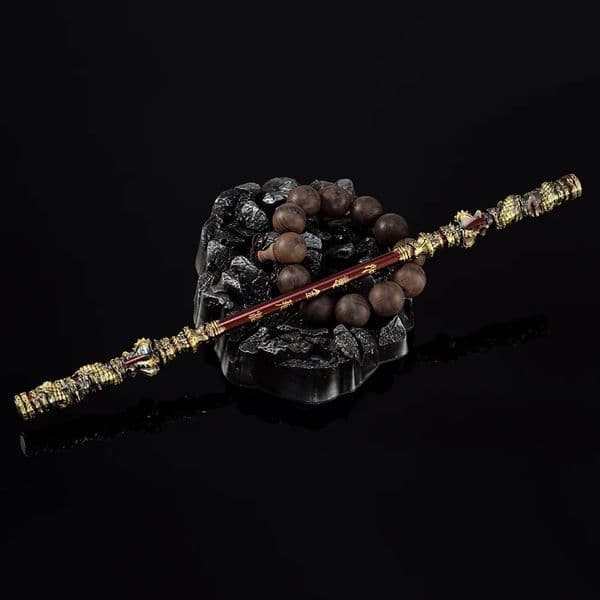 Monkey King Ruiyi Gold Cudgel 35CM Black Mythical Wukong Game Peripheral Full Metal Handle Decoration Model Desktop Decoration 240822