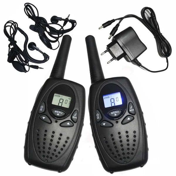 2PCS portable PMR walkie talkie pair mobile radios 8 channel 446mhz two way interphone up to 5km license free for Europe Russia M240821