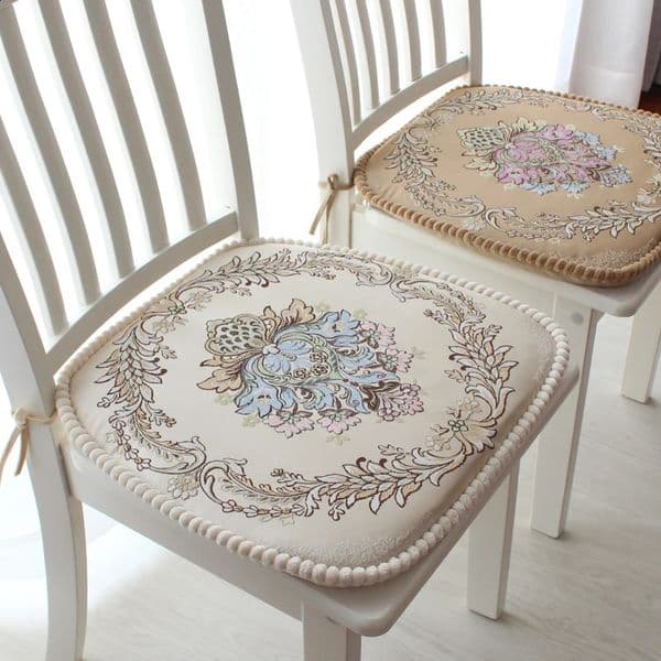 European style dining chair cushion high-quality dining chair cushion detachable and washable floral pattern footstool cushion home decoration 240821