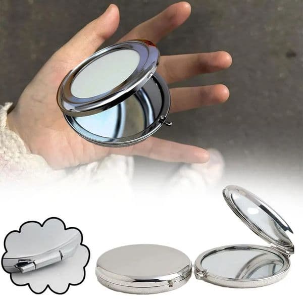 Folding Mini Silvery Double Sided Makeup Mirror For Travel Portable Pocket Makeup Mirror K6f9 240822