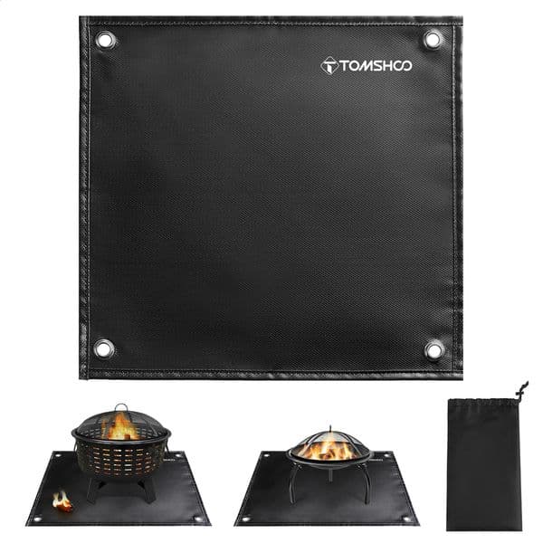 TOMSHOO Under Grill Mat Fire Pit Deck Patio Ember Fireproof Pad for Camping Gas Stove Outdoor Wood BBQ 240820