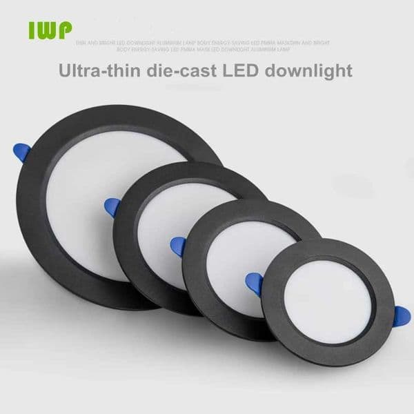 Round LED ultra-thin downlight embedded household 5W 9W 12W 18W living room aisle AC220V Y240822