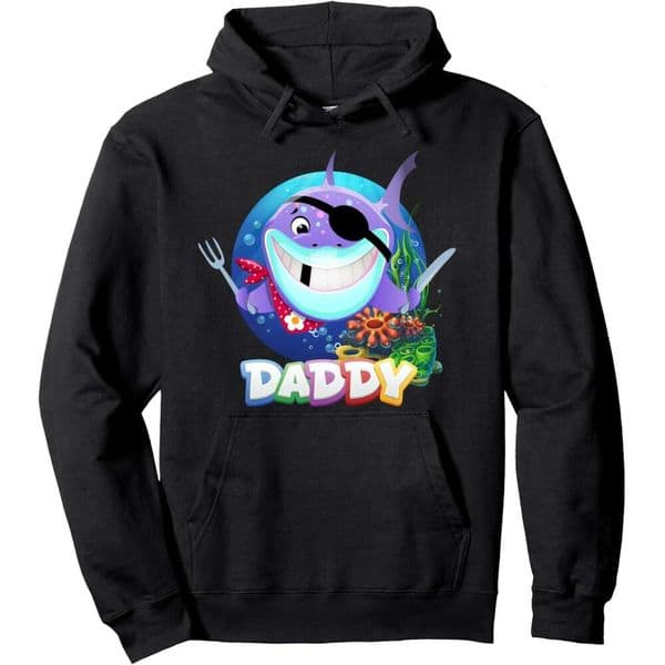 Hoodie For Mens Womens Cool Funny Daddy Strong Muscles Shark Best Dad Ever Fun Pullover Graphic Hoodies Sweatshirt Long Sleeve Free shipping