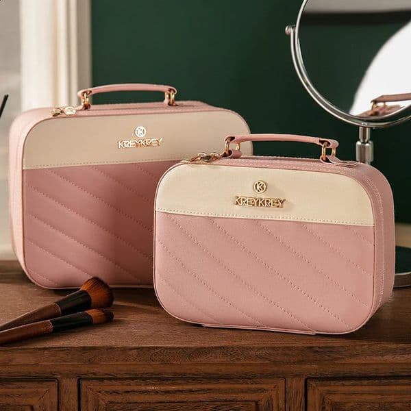 Luxury Fashion Cosmetic Professional maquillaje Large Capacity Storage Make Up Handbag Case Travel Toiletry Beauty Makeup Bag For Women Free Shipping