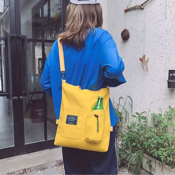 Women Linen Canvas Bucket Tote Shoulder Sling Bag Shell Casual Beg 240822