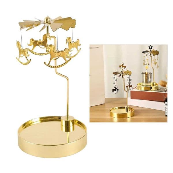 Moon Cat Horse Fairy Rotating Candlestick Tealight Candle Holder Tray Romantic Wedding Party Decoration Candle Holder Y240823